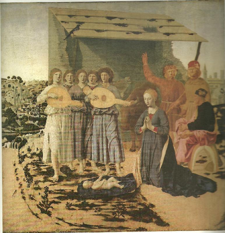Piero della Francesca nativity oil painting image